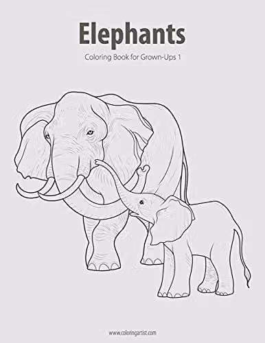 Elephants Coloring Book for Grown-Ups Volume 1 by Createspace