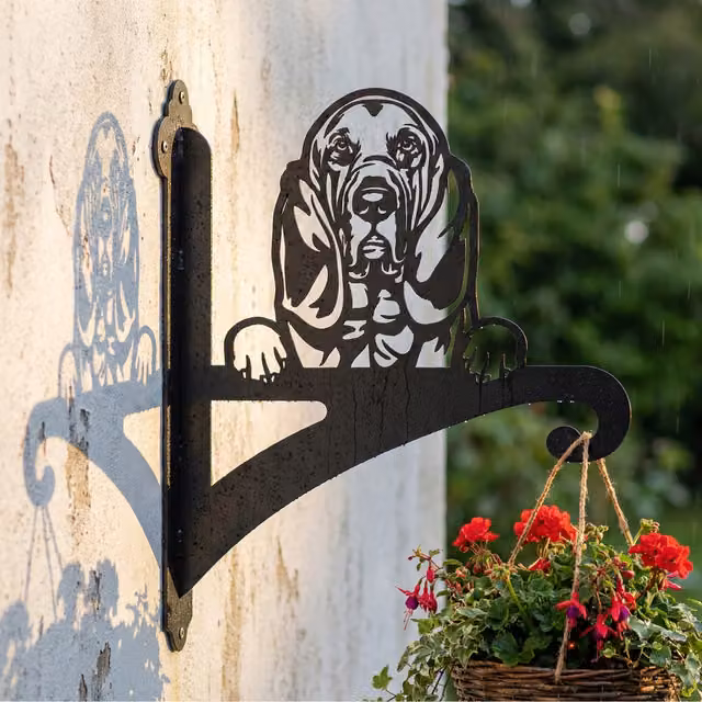 Laser Hut Bloodhound Metal Hanging Basket Support Bracket in Black