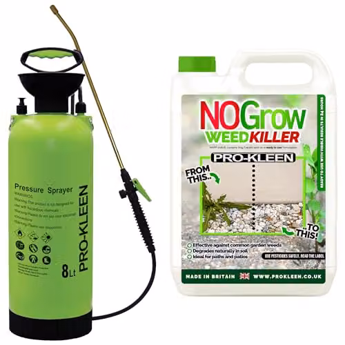 Pro-Kleen NOGrow Weed and Moss Killer 5L with 8L Garden Pressure Sprayer