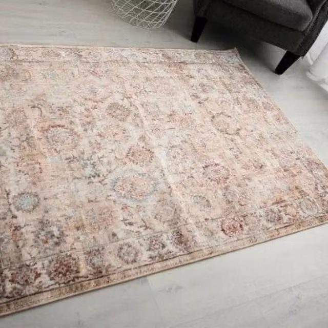 The Rug Shop UK Beige Abstract Machine Woven Area Rug W: 200 cm, D: 290 cm