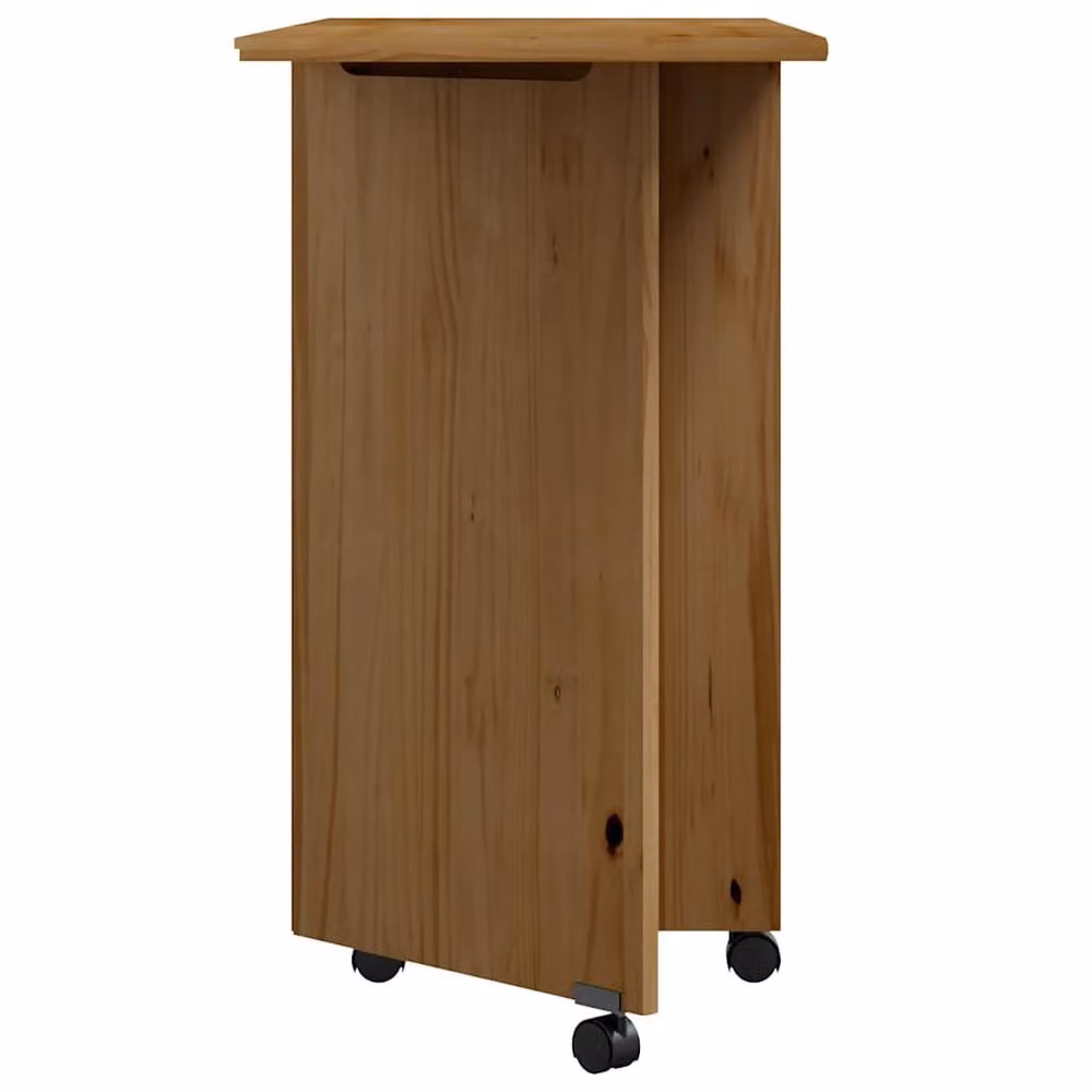 Berkfield Home Moss Rolling Cabinet with Desk in Honey Brown Solid Wood Pine – 4