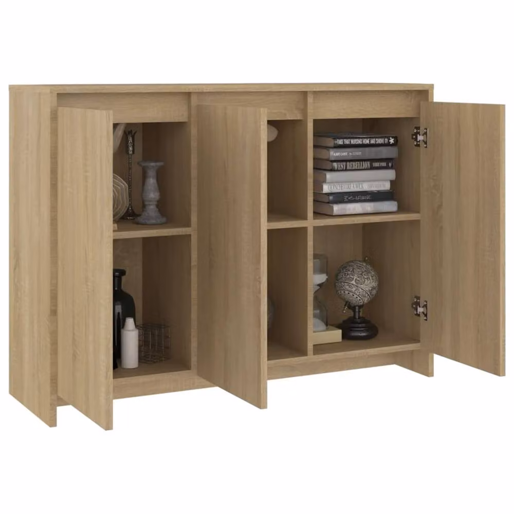 Berkfield Home Sonoma Oak Sideboard in Beige, W/D/H: 102 x 33 x 75 cm – 2