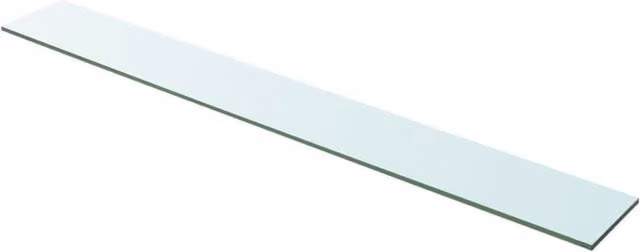 Berkfield Home Clear Glass Shelf Panel, W: 100 cm, H: 12 cm