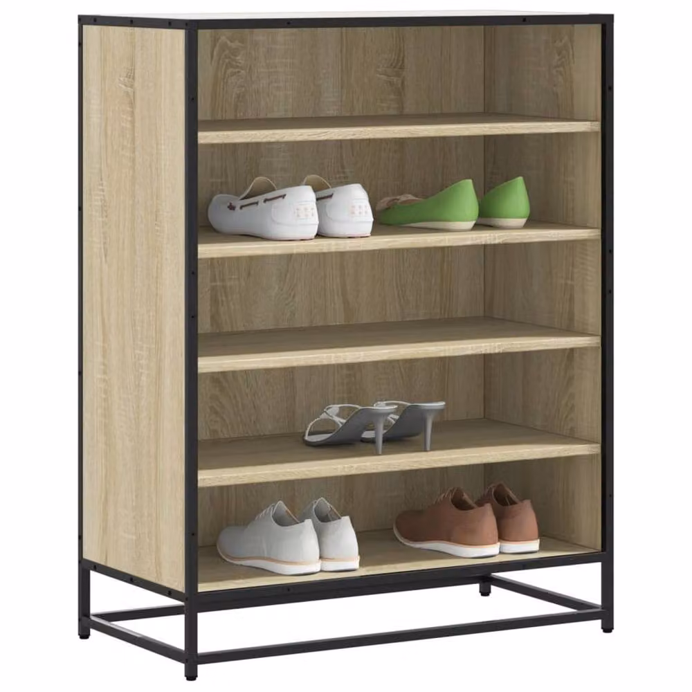 Berkfield Home Sonoma Oak Shoe Cabinet in Brown, W/D/H: 75 x 38 x 97.5 cm – 2