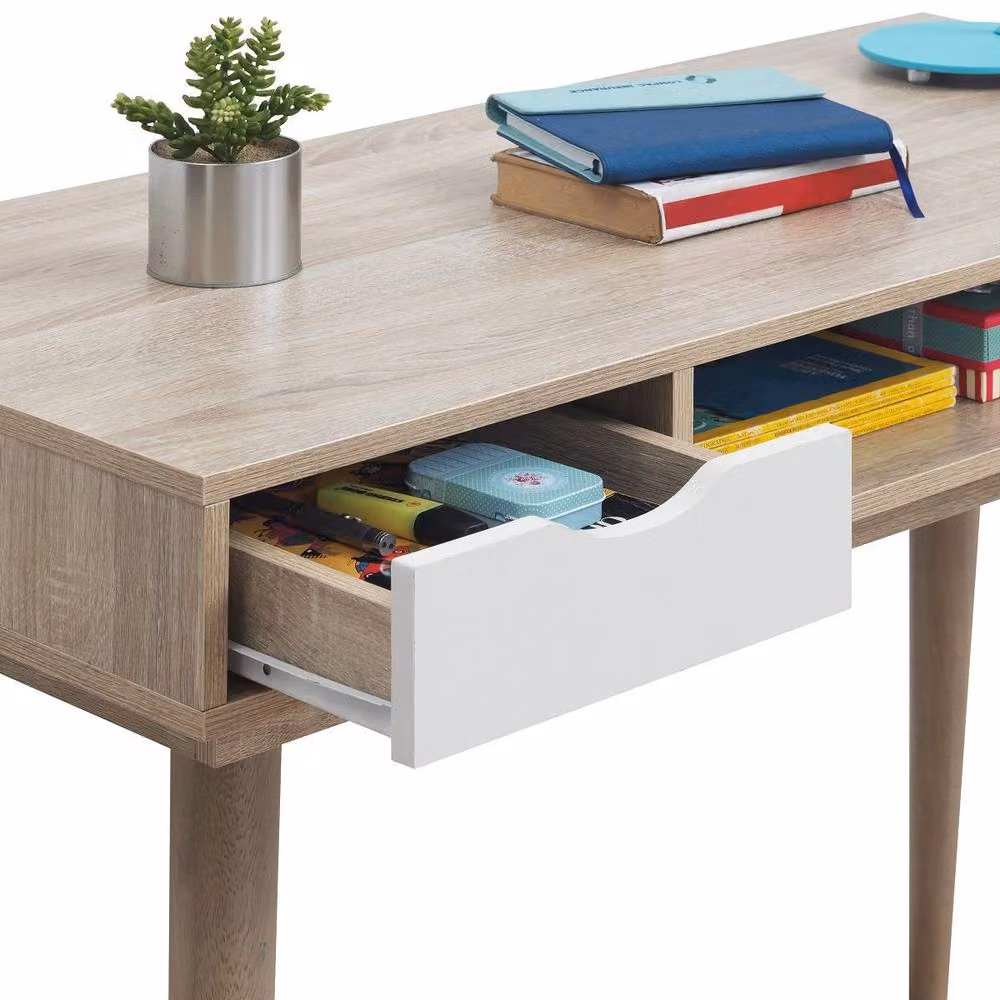Timber Art Design Scandinavian 2 Drawer Computer Desk and Makeup Table in Multicolour, W/D/H: 110 x 50 x 78 cm – 3