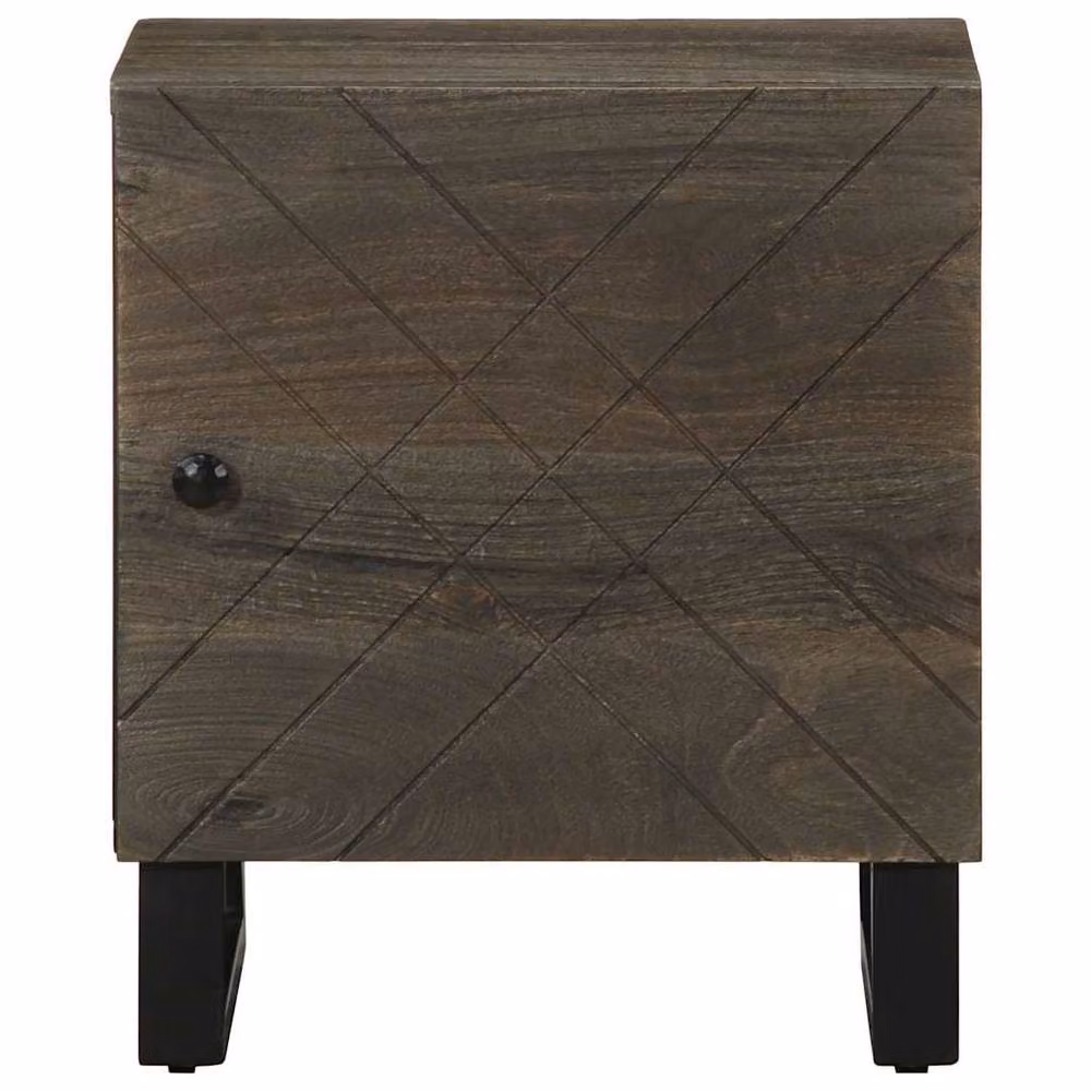 Berkfield Home Black Mango Wood Bedside Cabinet W/D/H: 40 x 33 x 46 cm – 2