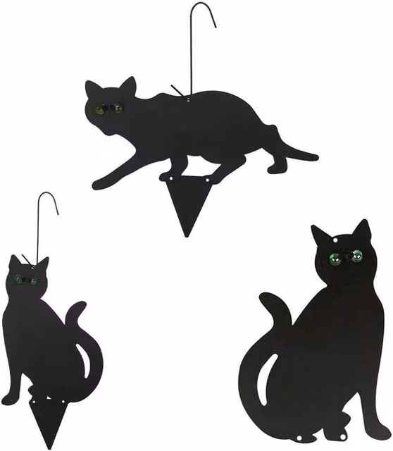 FLAVORA 3 Pack Garden Pest Deterrent Repellent in Black, H 100 cm x W 15 cm