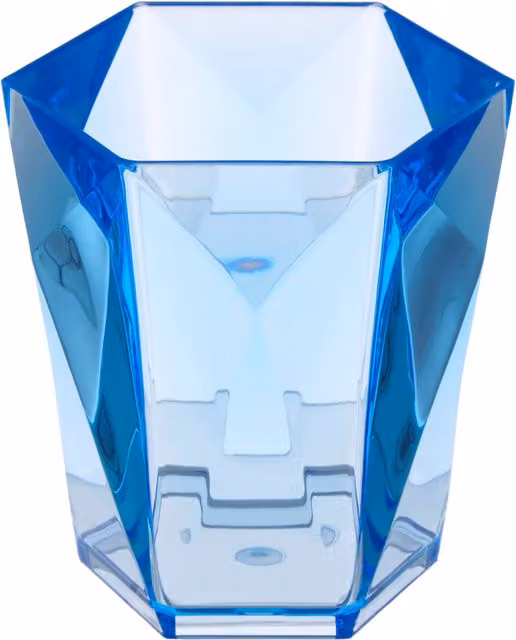 Orsina Blue Acrylic Bathroom Tumbler with 3D Textured Design, W/D/H: 10 x 10 x 10 cm