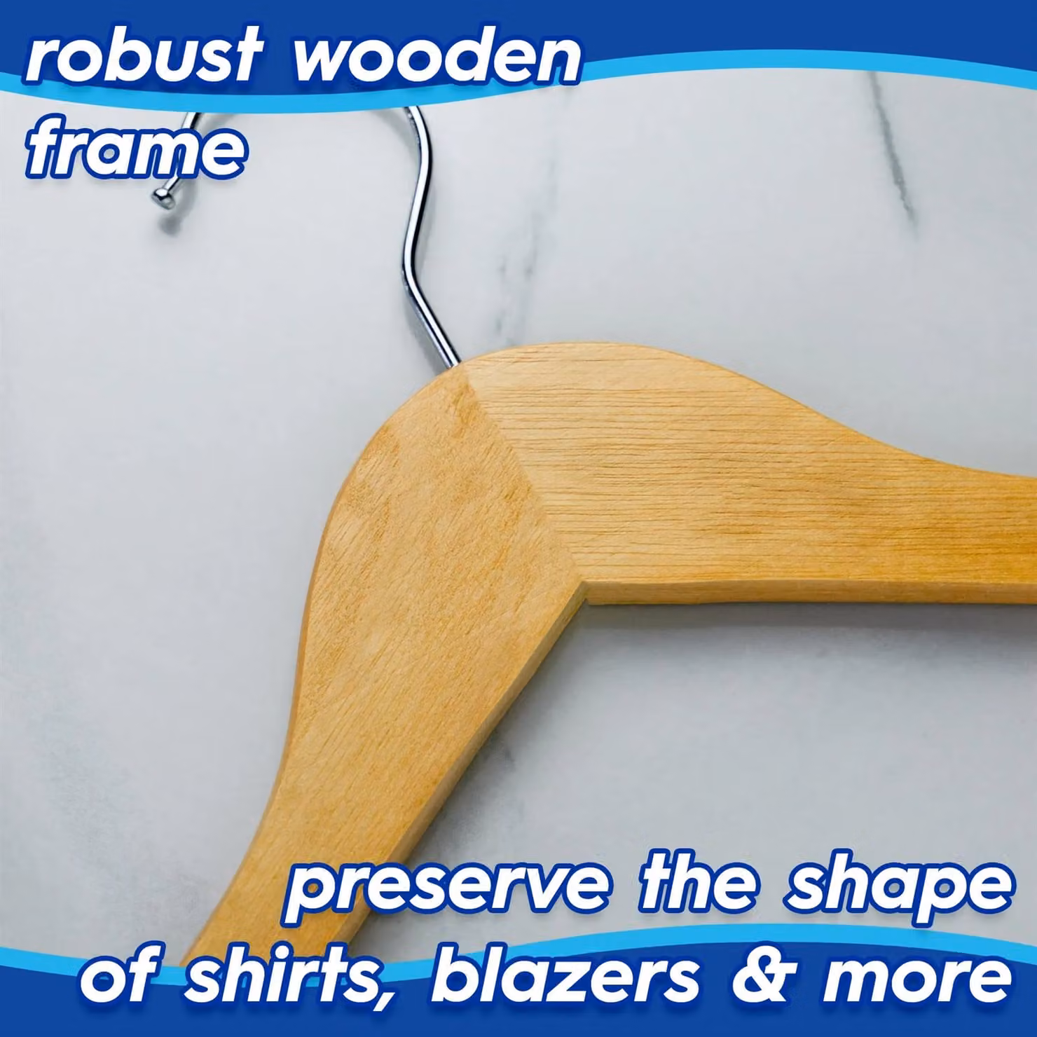Harbour Housewares 30 Pack White Wooden Coat Hangers with 360 Degree Swivel Hooks and Notches – 1