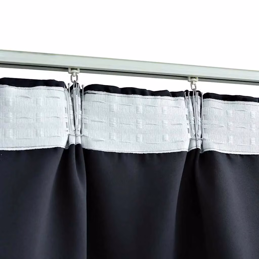 Berkfield Home Anthracite Blackout Curtain with Hooks, W: 290 cm, H: 245 cm – 3