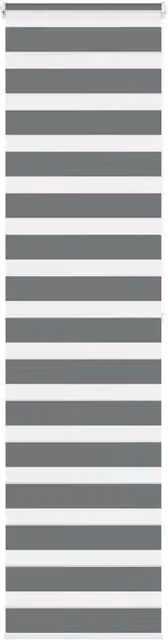 Berkfield Home Zebra Blind in Dark Grey, Polyester, W: 65 cm, H: 200 cm – 1