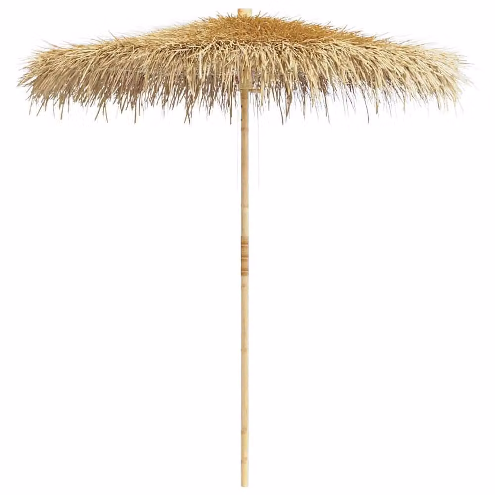 Berkfield Home Durable Bamboo Parasol with Banana Leaf Roof, Brown, Diameter: 210 cm – 2