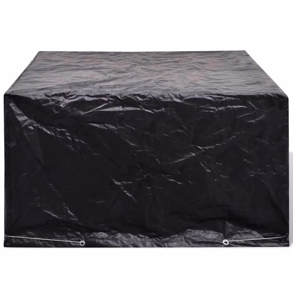 Berkfield Home Black Water-Repellent Garden Furniture Cover for 6 Person Poly Rattan Sets, W: 172 cm, D: 113 cm – 2