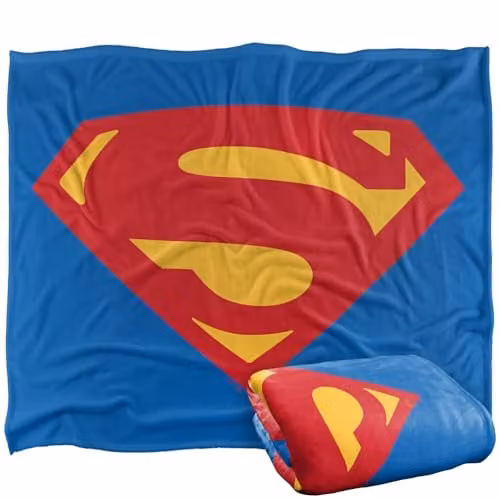 Warner Bros. Superman Shield 2006 Super Soft Fleece Throw Blanket, Multicolour, W: 127.0 cm, H: 152.4 cm