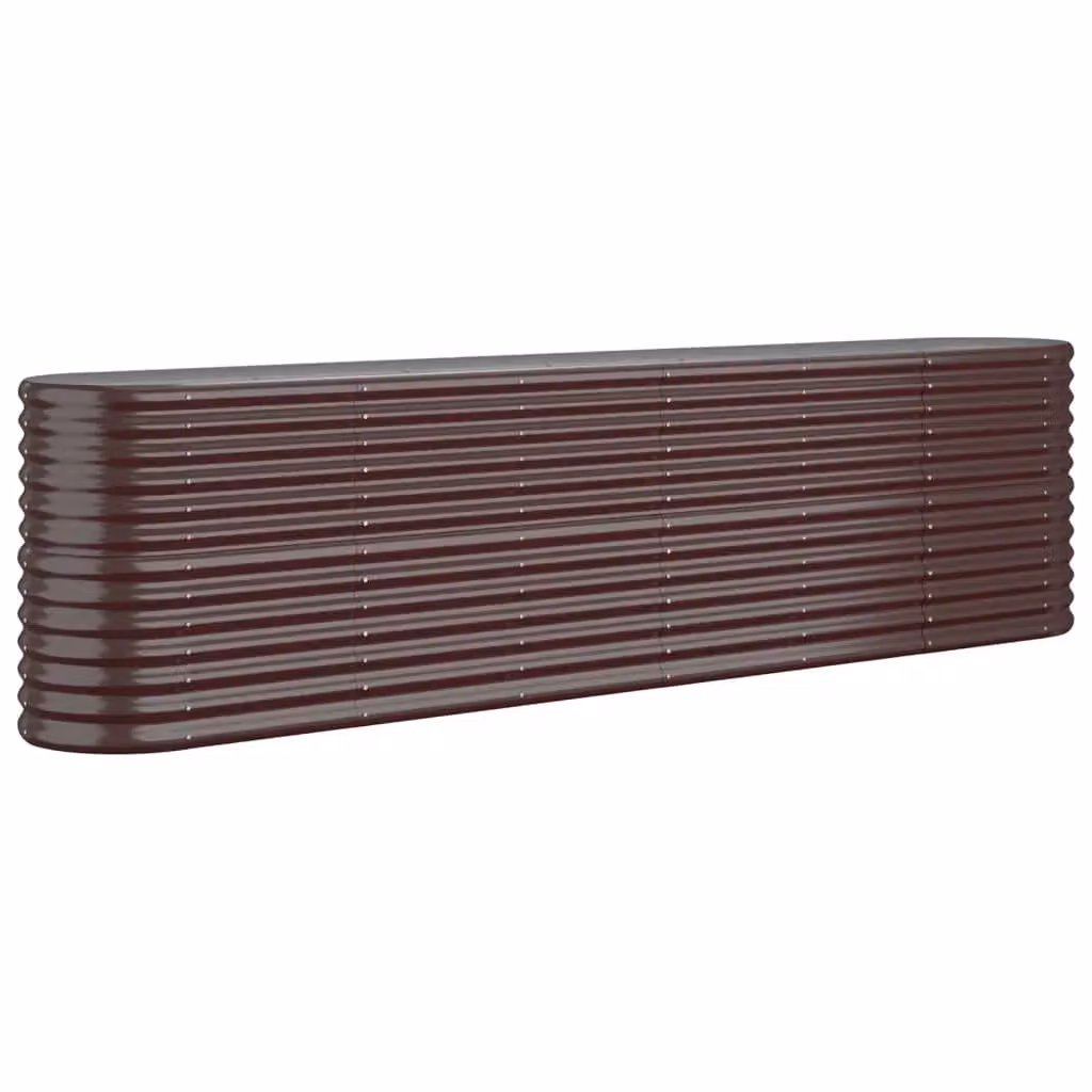 Berkfield Home Garden Powder-coated Steel Raised Bed in Brown, W: 260 cm, D: 40 cm, H: 68 cm – 2