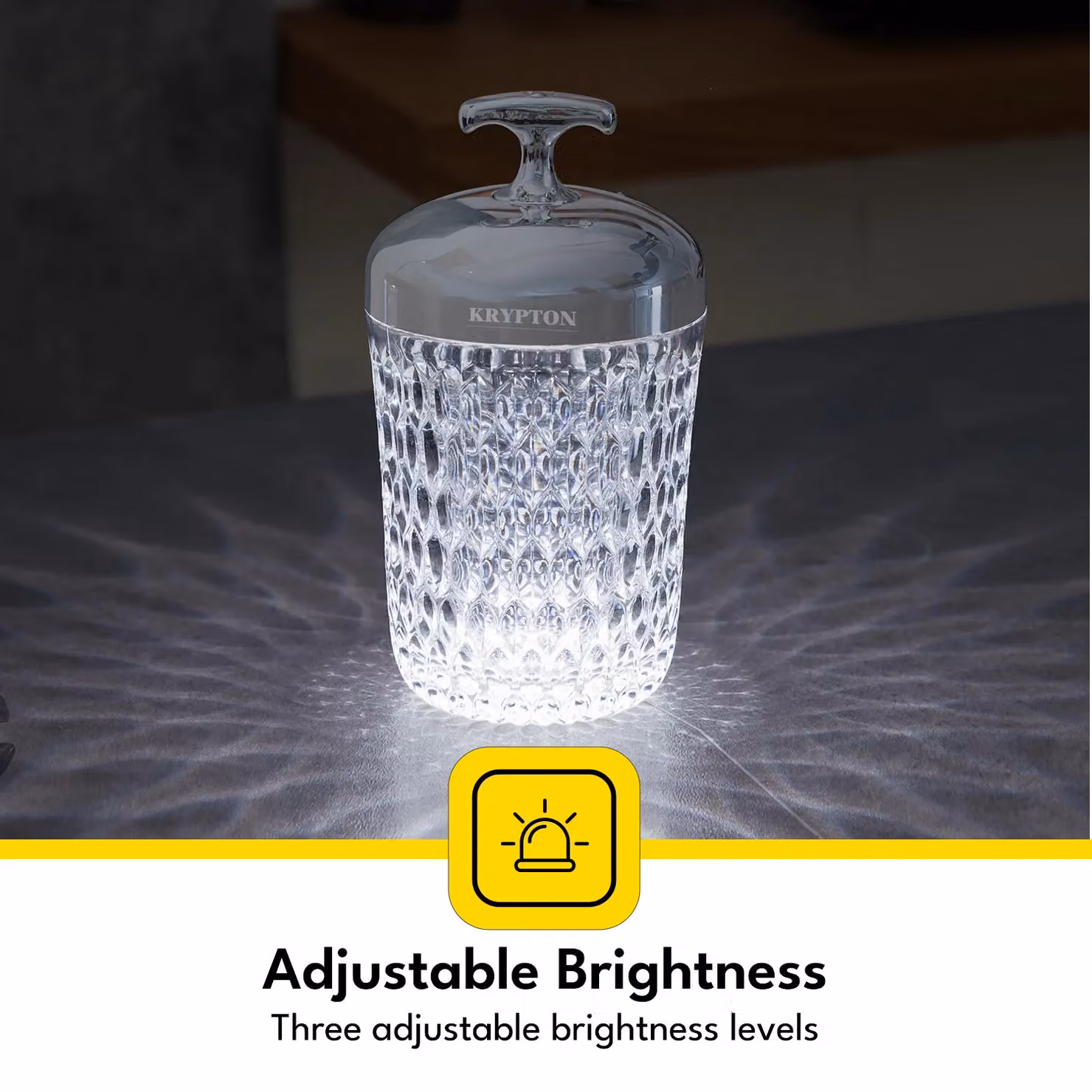 Krypton Rechargeable Dimmable Table Lamp in Silver – 1