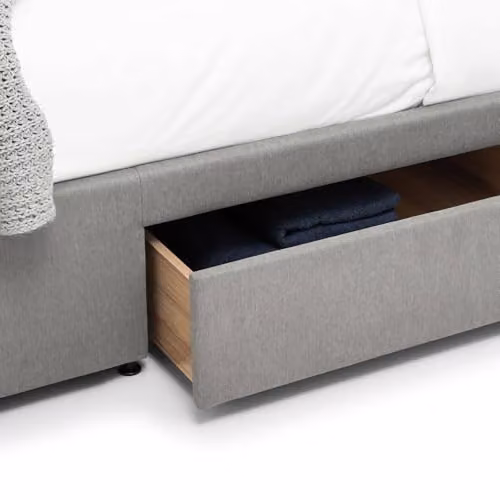 Julian Bowen Fullerton Upholstered Storage Bed Frame with 4 Drawers in Grey Fabric, 200 x 200 cm – 4