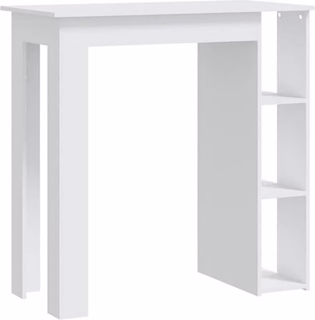 Berkfield Home Modern White Bar Table with Shelf, W/D/H: 102 x 50 x 103.5 cm – 1