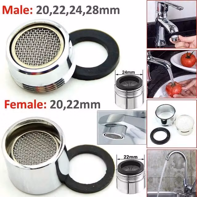 SPETLEK 20mm Male Heavy Duty Water Saving Tap Aerator for Basins, Silver