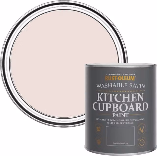 Rust-Oleum Pink Scrubbable Kitchen Cupboard Paint in Satin Finish, 0.75 l – 1
