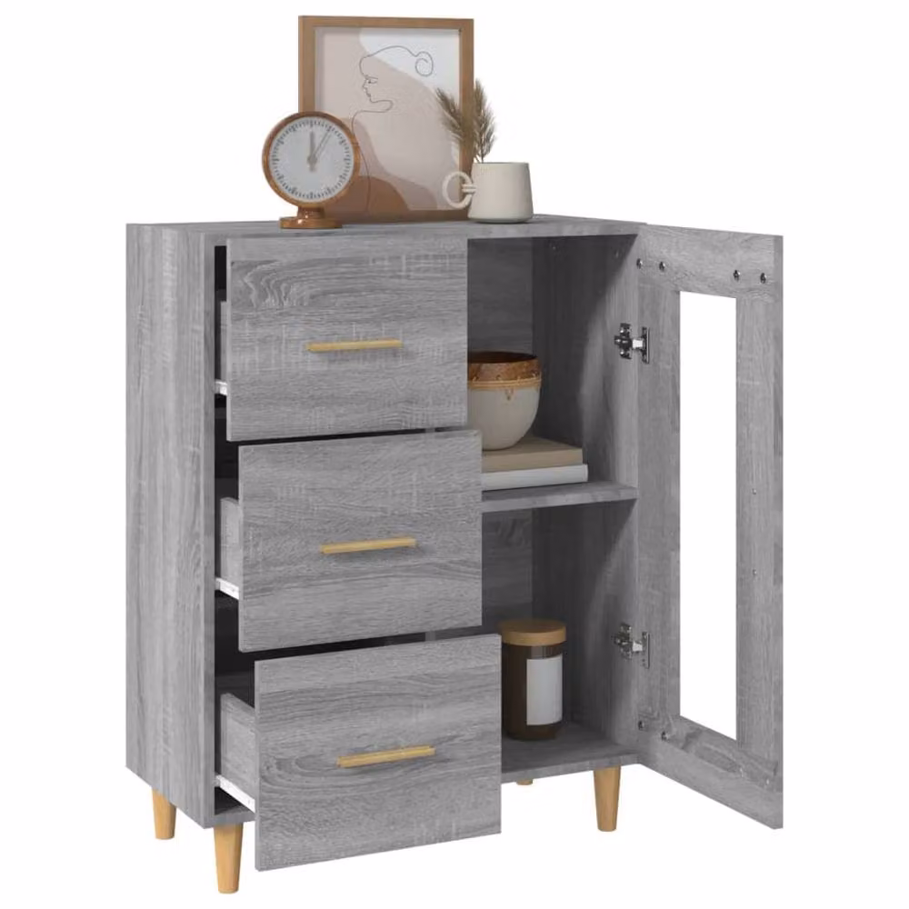 Berkfield Home Grey Sonoma Sideboard in Engineered Wood W/D/H: 69.5 x 34 x 90 cm – 3