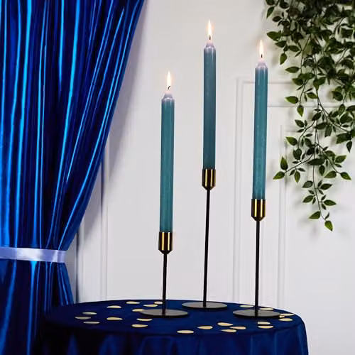 Deco Express Set of 15 Unscented Dripless Tapered Candles in Green – 5