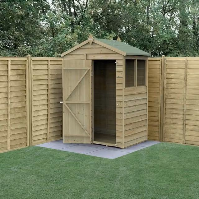 Forest Garden Apex Shed in Brown with Foundation, Window and Floor