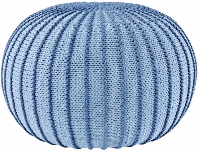 Zuri House Ziggy Knitted Pouffe in Baby Blue – 1