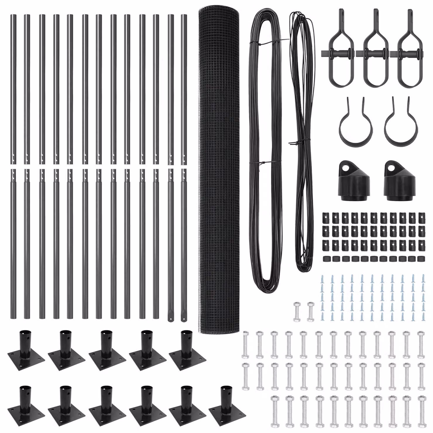 Berkfield Home Grey Steel Welded Wire Fence with 13 Flanged Posts, 1.4 x 25 m – 3