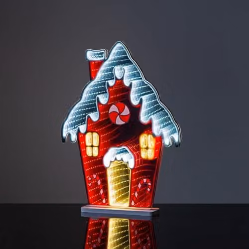The Christmas Workshop Christmas House Infinity Double-Sided Multi-Coloured Christmas Light, Height: 40 cm – 2