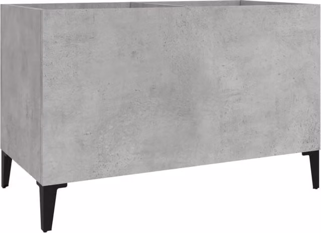 Berkfield Home Record Cabinet in Concrete Grey, W/D/H: 74.5 x 38 x 48 cm
