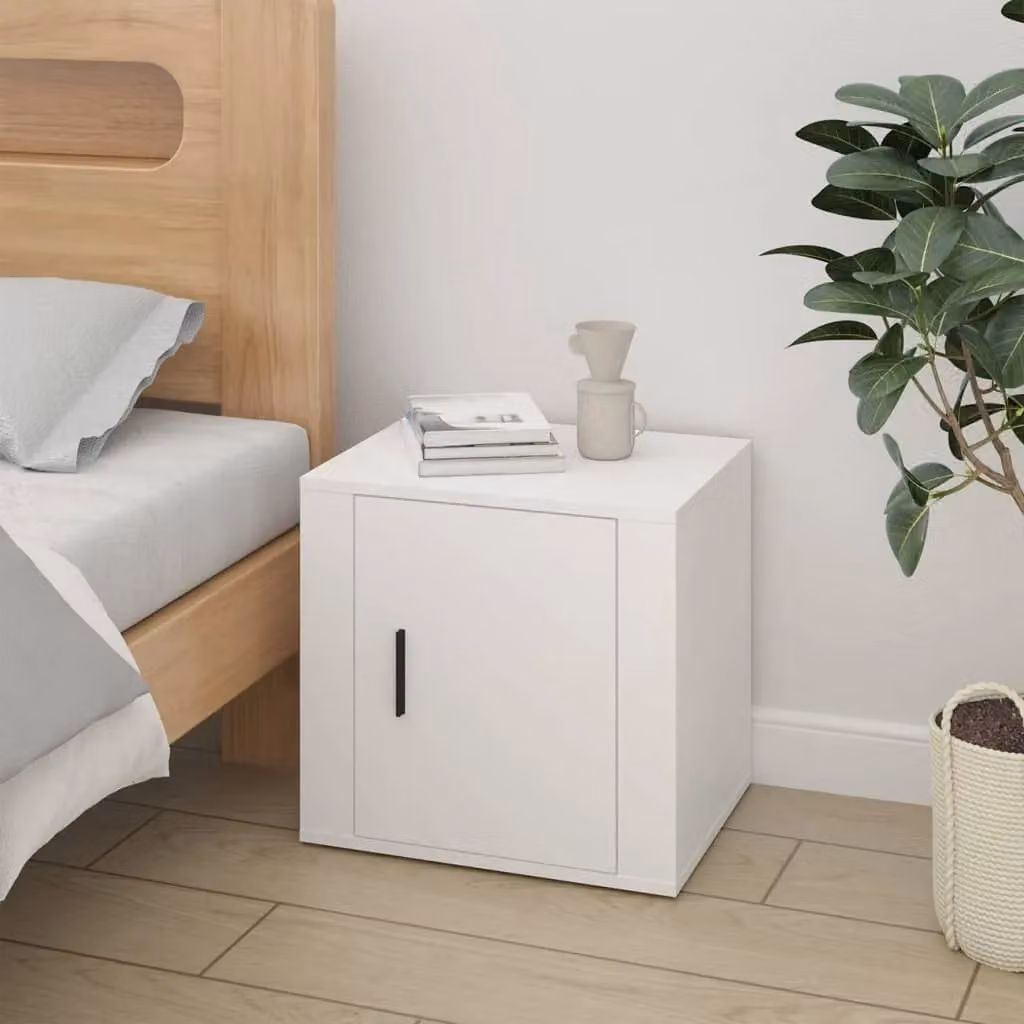 Berkfield Home Set of 2 White Bedside Cabinets, W/D/H: 50 x 39 x 47 cm – 2