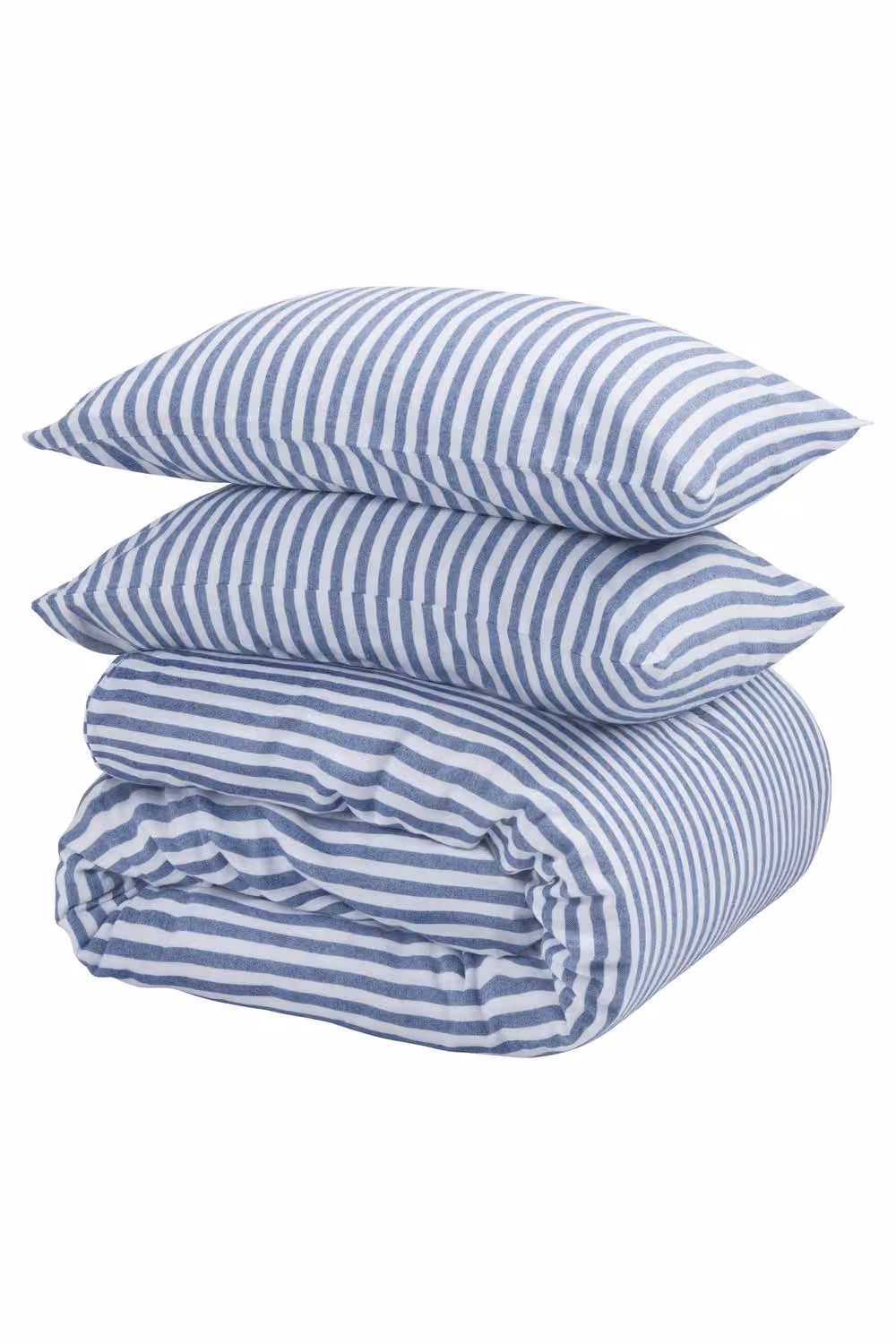 Soak&Sleep Mediterranean Blue Herringbone Stripe Cotton Bed Set, King Size (180 x 200 cm) – 2
