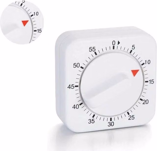 FLAVORA 2-Piece Square Shaped Egg Kitchen Cooking Timer in White
