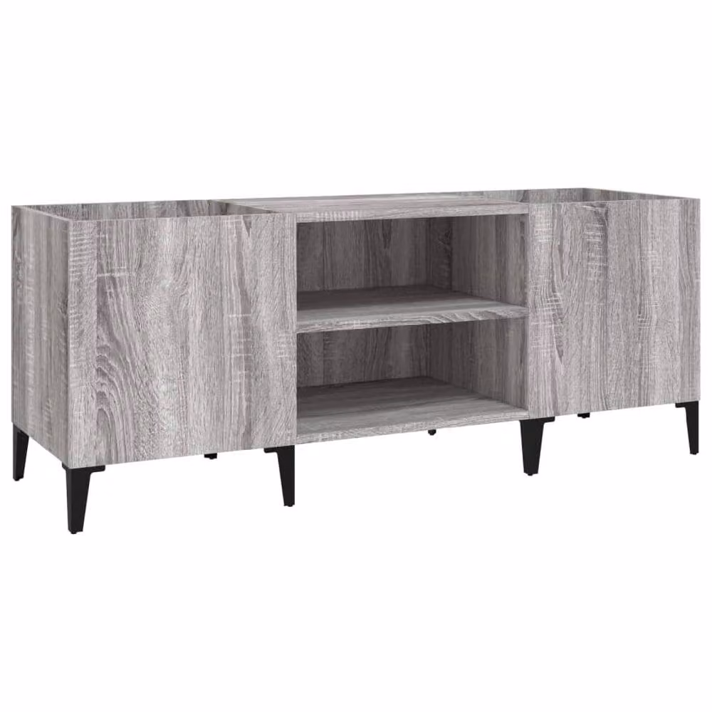 Berkfield Home Record Cabinet in Grey Sonoma, W/D/H: 121 x 38 x 48 cm – 2