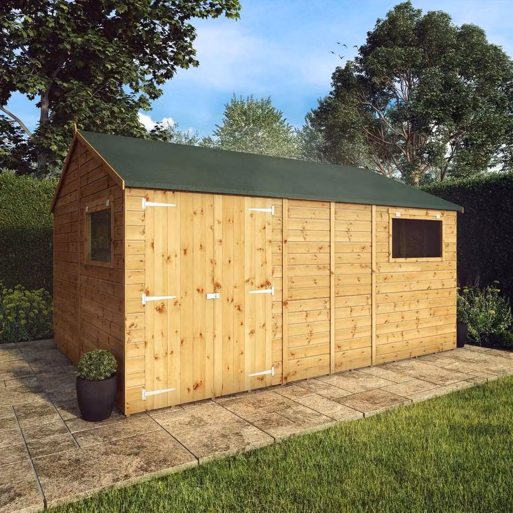 Mercia Premium Shiplap Reverse Apex Workshop in Brown and Beige, W: 427.4 cm, D: 322.7 cm, H: 250.3 cm – 3