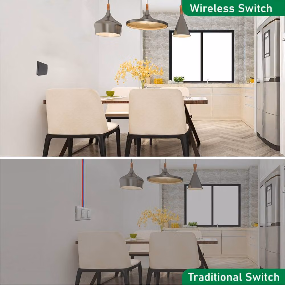 ENER-J Wireless Kinetic 2 Gang Wall Switch, Black, IP56 – 4