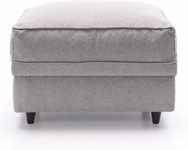 Abakus Direct Darcy Rectangular Footstool in Light Grey Fabric