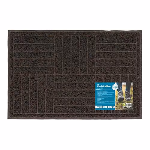 JVL Brown Rectangular Spaghetti Scraper Doormat, W: 40 cm, D: 60 cm – 5