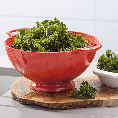 Zeal Melamine Colander with Handles in Red, 24cm – 4