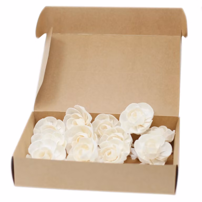 KDMD Natural Diffuser Flowers - Set of 12 Small Hanging Lotus Flowers in Beige and White