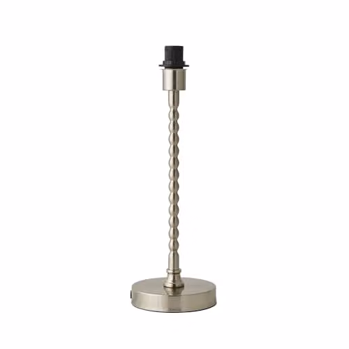ValueLights Maeve Metal Table Lamp Base in Chrome and Silver, H: 36.0 cm, W: 12.0 cm, D: 12.0 cm