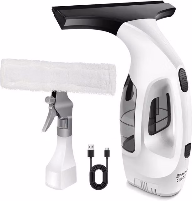 SPETLEK Cordless Rechargeable Window Vacuum Cleaner for Glass and Mirrors, White, 150ml