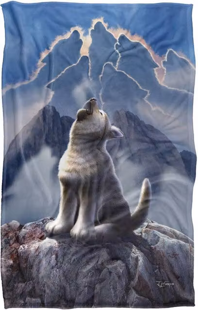 JQ Licensing Jlo Baby Wolf Howling Super Soft Silky Touch Fleece Throw Blanket, Multicolour, W: 91 cm, D: 147 cm – 6