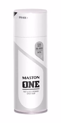 Maston Opaque Spray Paint in Satin Signal White RAL9003, 400 ml