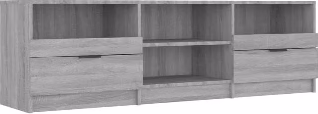 Berkfield Home Modern Grey Sonoma TV Cabinet, W: 150 cm, D: 33.5 cm, H: 45 cm – 1