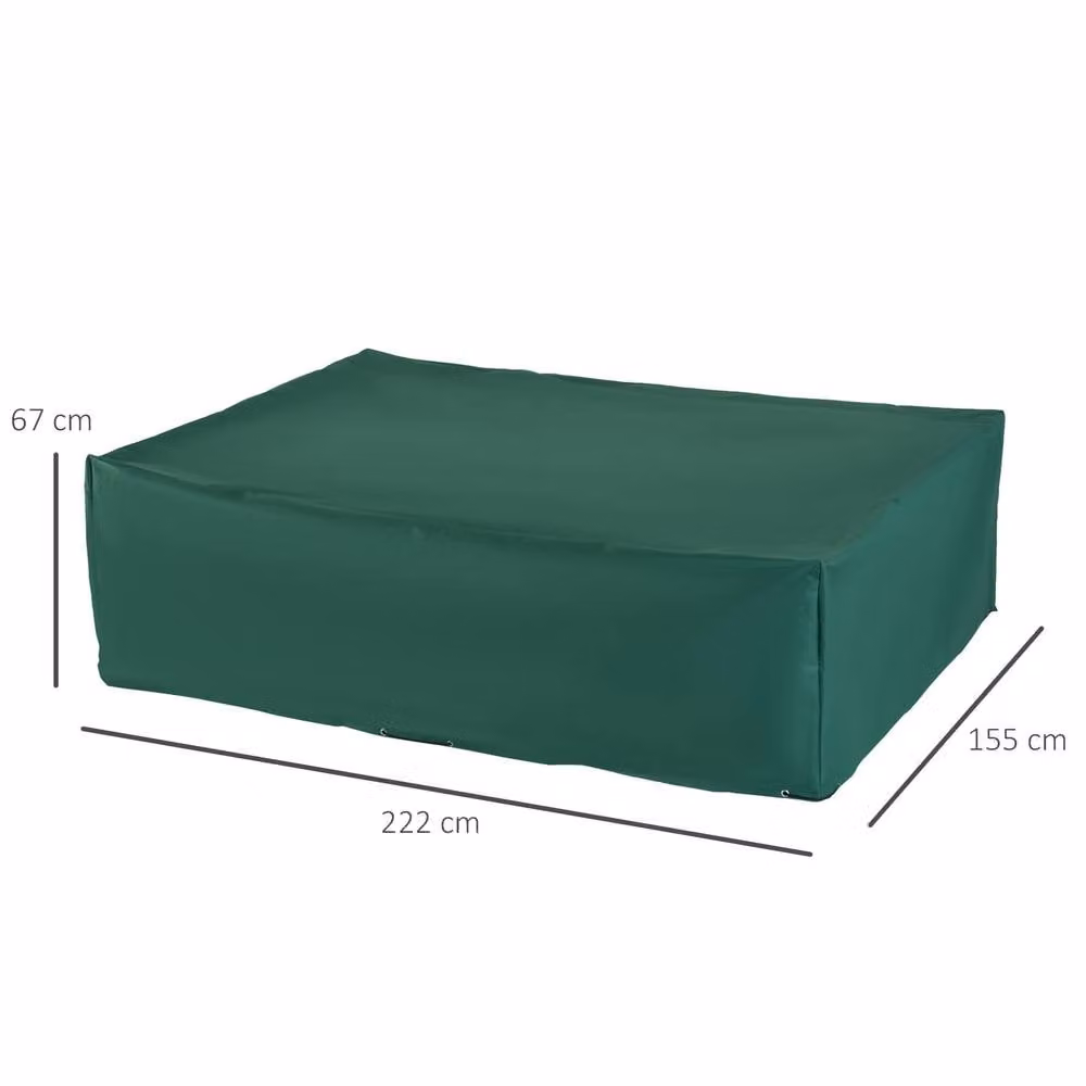STILVORA Water-Repellent Polyester Garden Sofa Cover, Dark Green, W: 222 cm, D: 155 cm – 2