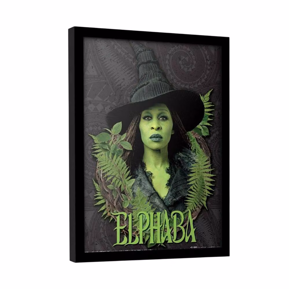 Wicked Elphaba Leaves Framed Botanical Paper Poster in Black – 3