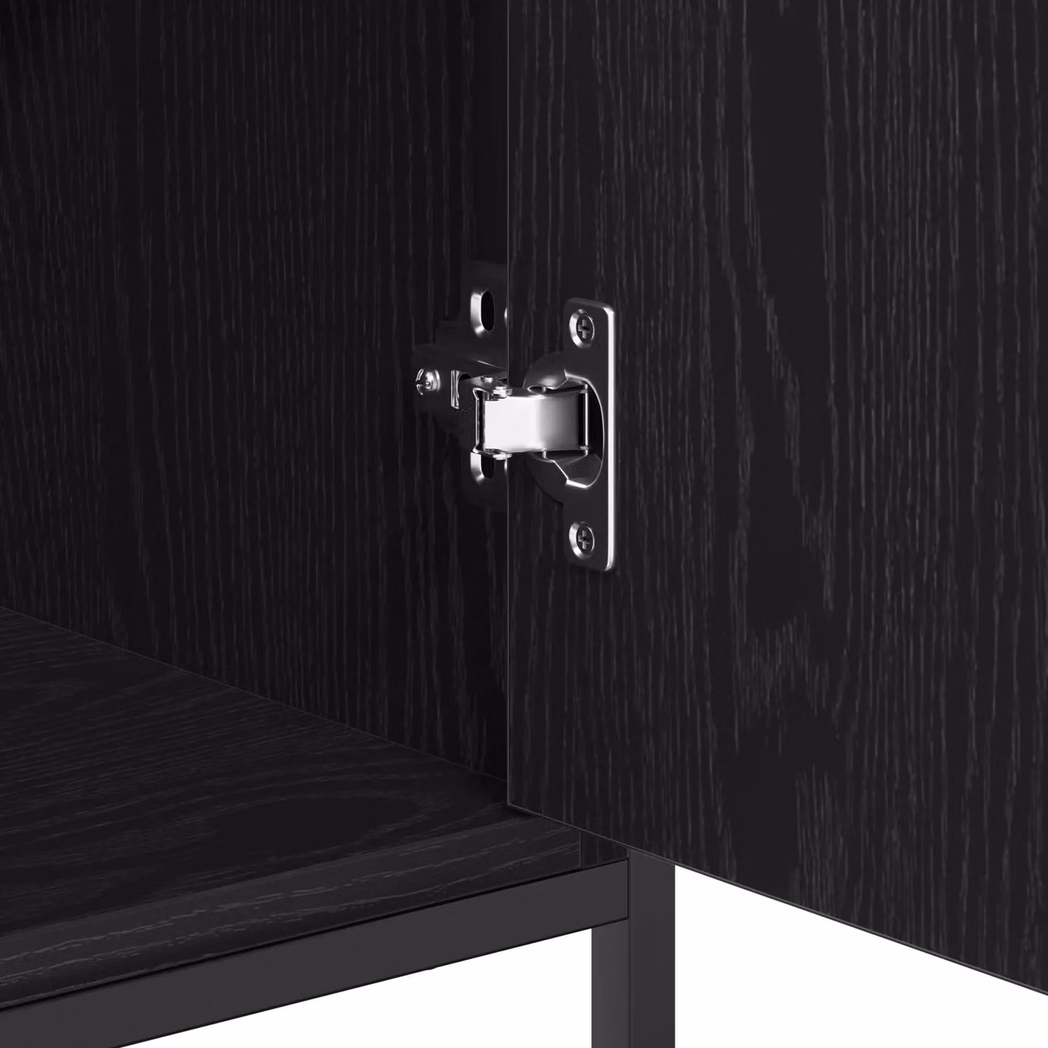 Berkfield Home Black Oak Sideboard in Engineered Wood and Metal, W/D/H: 100 x 35 x 80 cm – 6