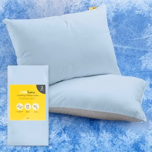 Cosi Home Cooling Pillowcases, 2 Pack, Blue, W/H: 50 x 70 cm – 1